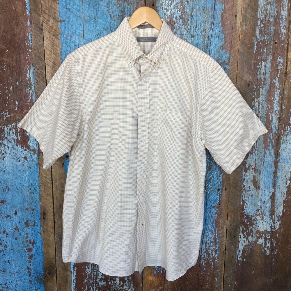Daniel Cremieux White & Yellow Checked Shirt